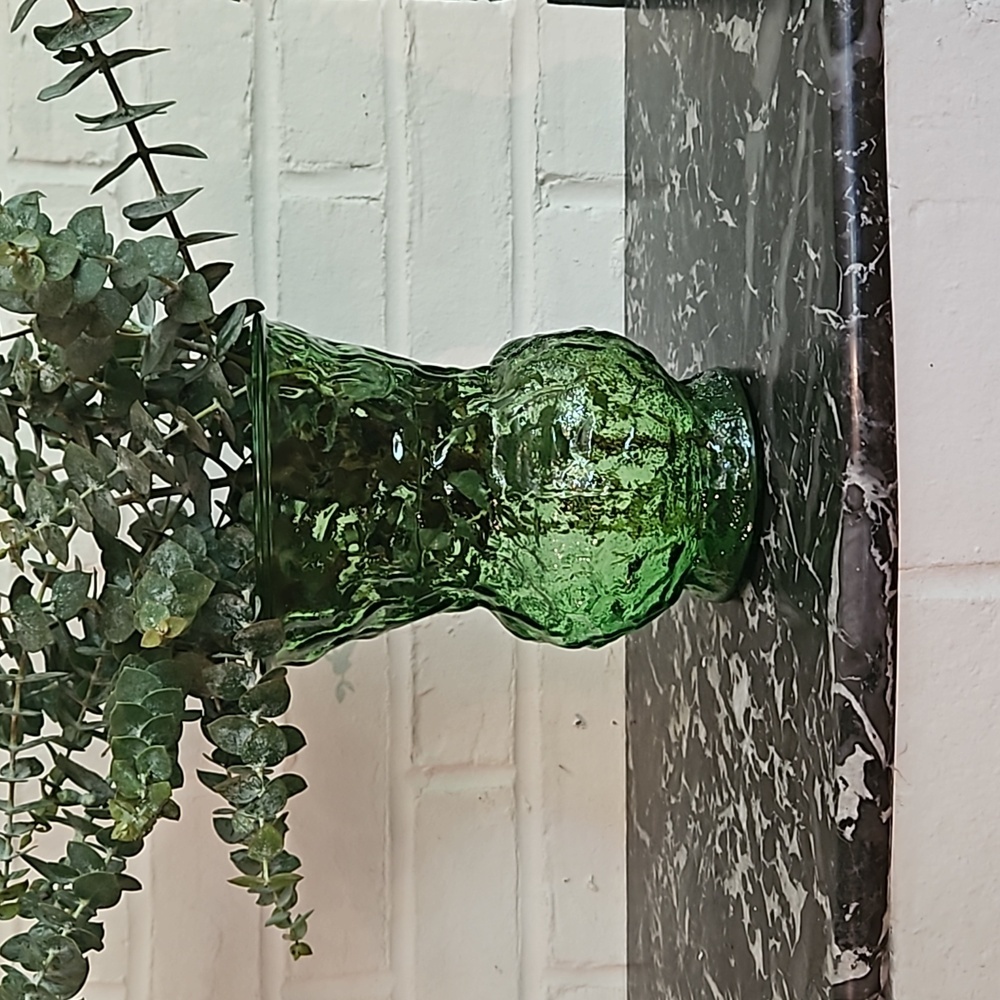Vintage MCM E. O Brody Co. Green Glass Vase